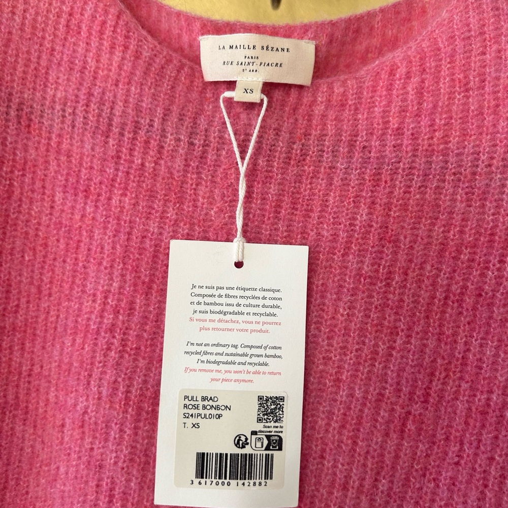 Sezane Brad Sweater Size XS Pink - Picture 7 of 12